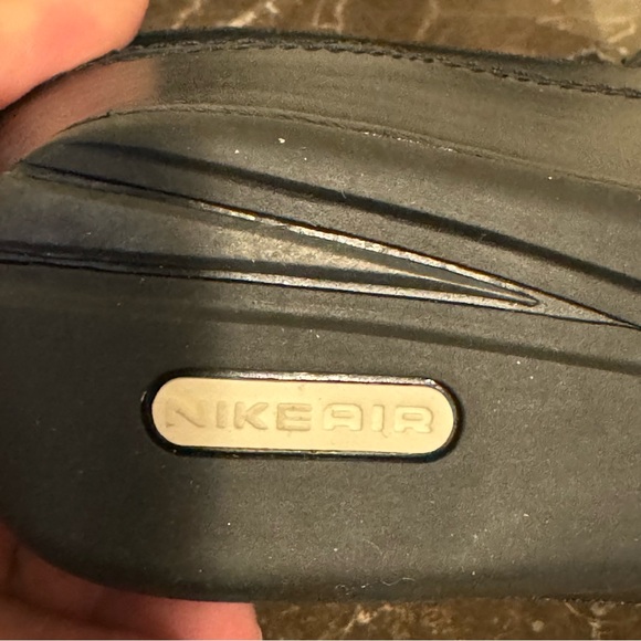 Cole Haan Sandals Women’s 9.5 B Nike Air G Series Wedge Slides Black Leather‎ - Picture 6 of 8